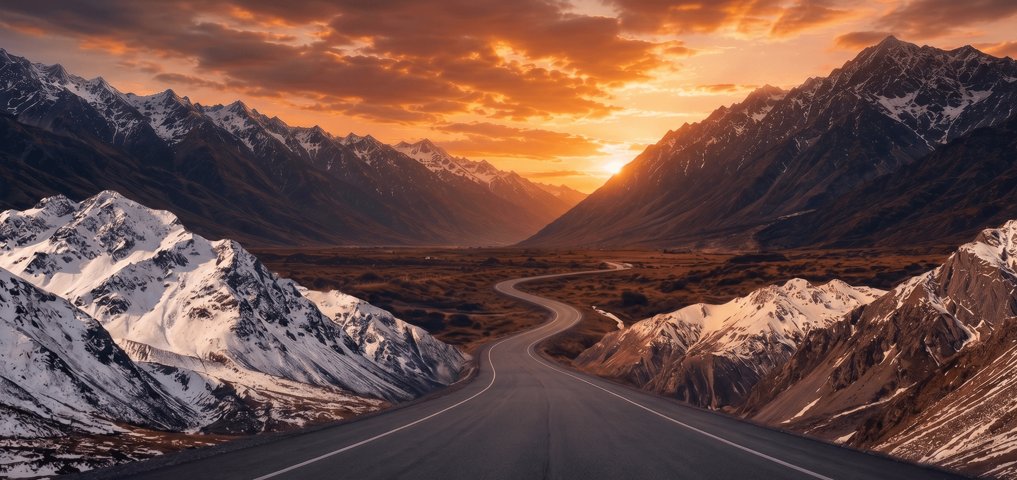 Mountain Sunset Background